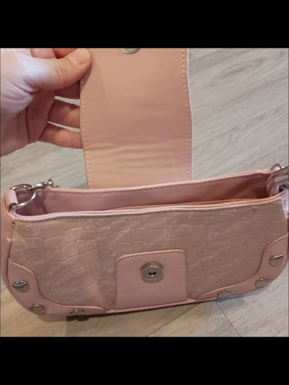 Pink Heart-Accent Shoulder Bag  New ,